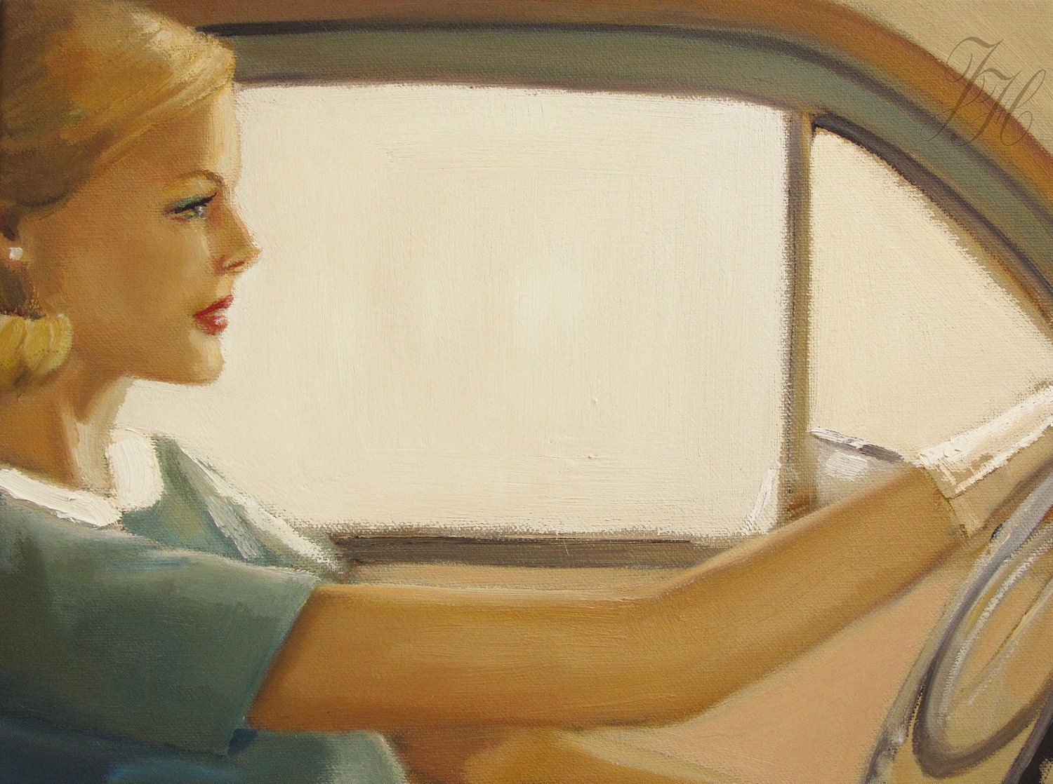 Minnie Was An Aggressive Driver- Art Print From Original Oil Painting
