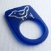 Cobalt Bird Ring Plexi Blue Metallic Silvery Perch Twig Branch Modern Acrylic