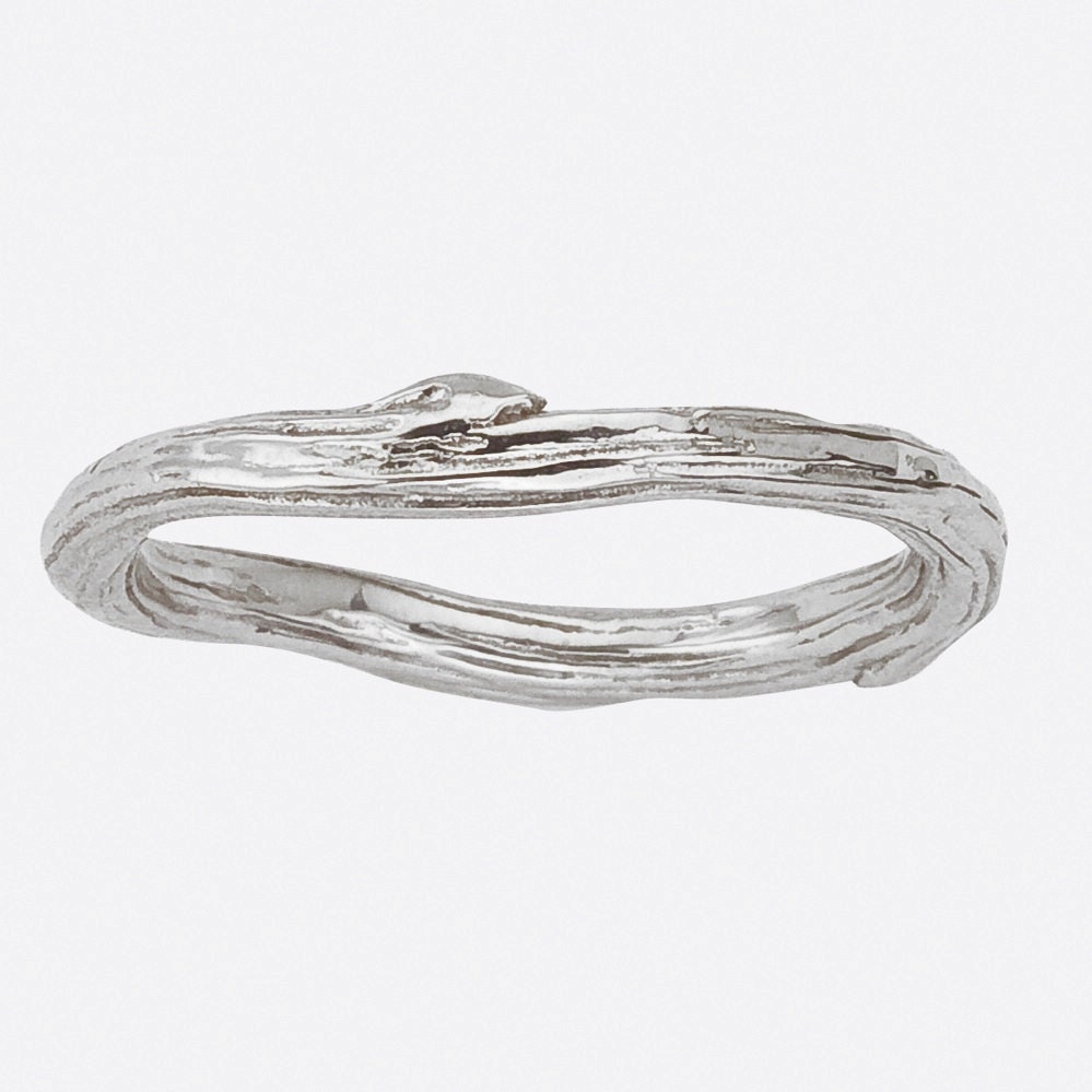 Twig Ring Band  -  Wedding or Stacking  - White Yellow or Rose Gold -  The Gold Standard for Twig Rings