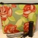 Tangerine Floral Makeup Bag/Zippered Pouch Padded Flat-bottomed