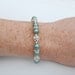Bridesmaid Jewelry, Jade Green Pearl Rhinestone Bracelet, Bling Bridal Party
