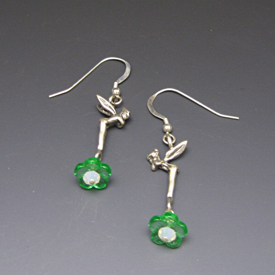 Silver Faerie Earrings -- Handmade Fantasy Jewelry