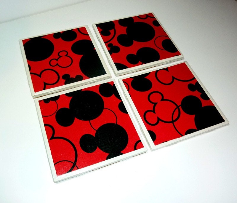 SUPER SALE - Set of Four Mickey Mouse Coasters