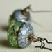 MY LITTLE ACORN....Blue,green,brass,resin,acorn,earings