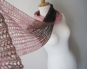 PLAYA Fuzzy Lace Scarf in Sunset Pink and Bittersweet Brown - Sale