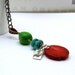 Red Coral Turquoise Copper Silver Necklace - Spirit / bohemian / tribal /  bright