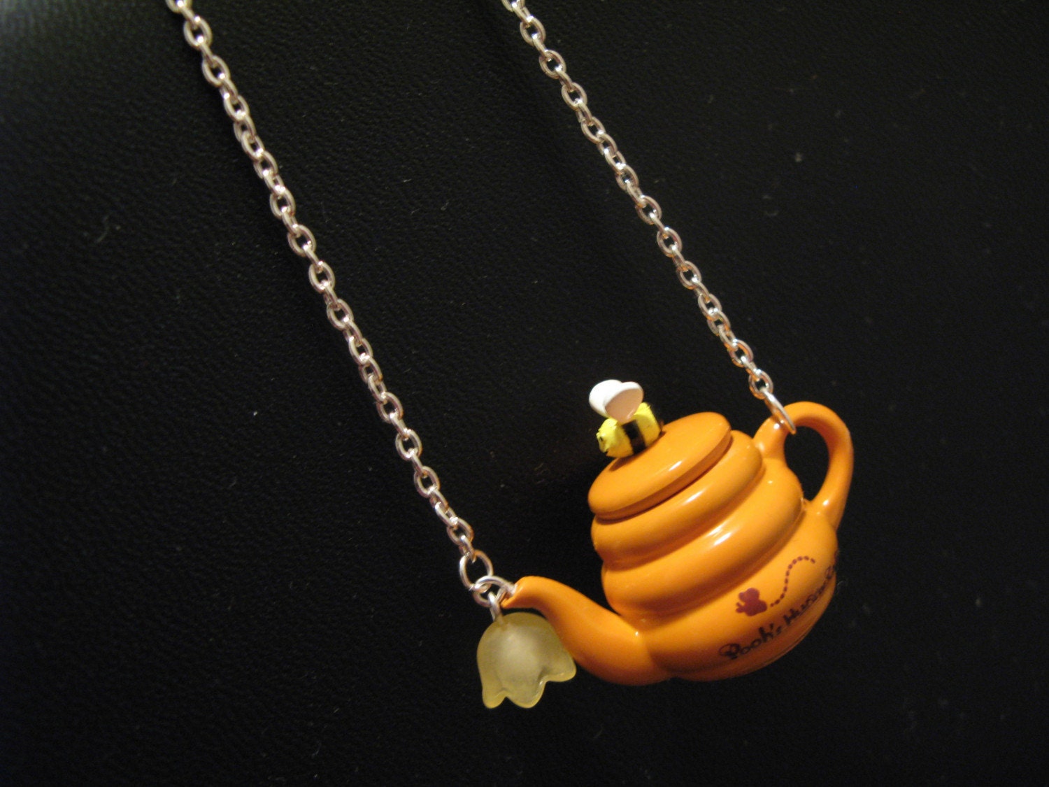 Honey Bee Teapot \/ Tea Pot Pendant \/ Necklace