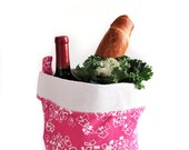 Recycled Cotton Canvas Bucket: Geometrics Fuschia (LARGE)