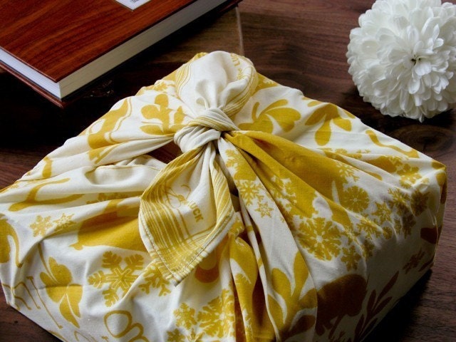 Mustard GIVE LUCK (Reusable Fabric Gift Wrap)