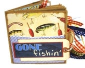 Gone Fishing Paper Bag Scrapbook - Premade  Photo Album
