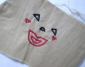 Vintage hand embroidered clown face