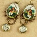 White Rabbit Earrings Alice in Wonderland Earrings Pocket Watch Earrings Brass Filigree Vintage Style Altered Art
