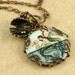 Blue Mermaid Necklace Seahorse Necklace Mermaid Pendant Beach Necklace Oyster Brass Filigree Vintage Mermaid Seashell Altered Art