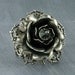 Silver Rose Ring Flower Ring Filigree Rose Ring Rose Cocktail Ring Victorian Ring Adjustable Ring