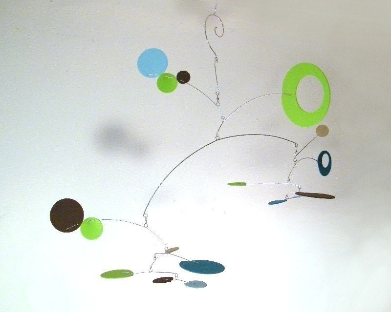 Nursery Baby Mobile - The Nebula, in Lime Breeze