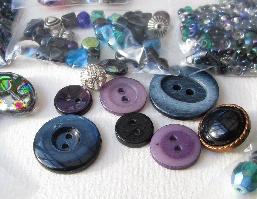 Beadwoven Necklace Kit, Marie Antoinette - Midnight Peacock