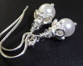 Flower Girl Earrings, Childrens Pearl Earrings, Kids Wedding Jewelry, Little Girls Jewelry