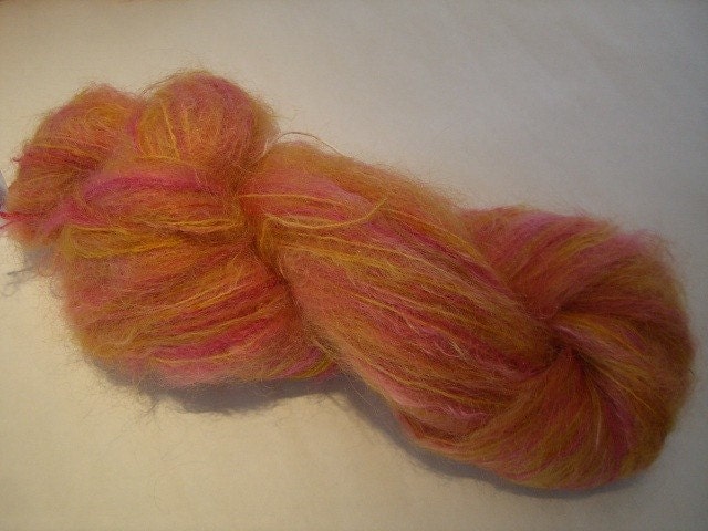 Island Sunset, brushed 2 ply mohair-merino blend