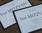 Modern Bar MITZVAH Invitation, Boy Birthday Party Invite, Navy Blue