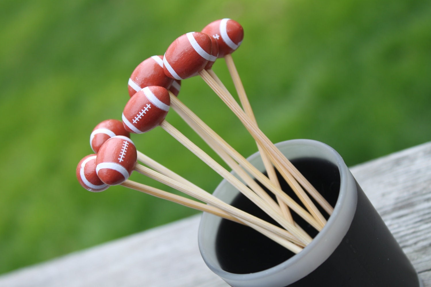 Football Party Favor, Food Picks, Super Bowl Party, Bar Mitzvah or Birthday Party - Set of 10