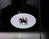 ON SALE Equestrian I LOVE Riding Bumper Sticker Graphic Decal