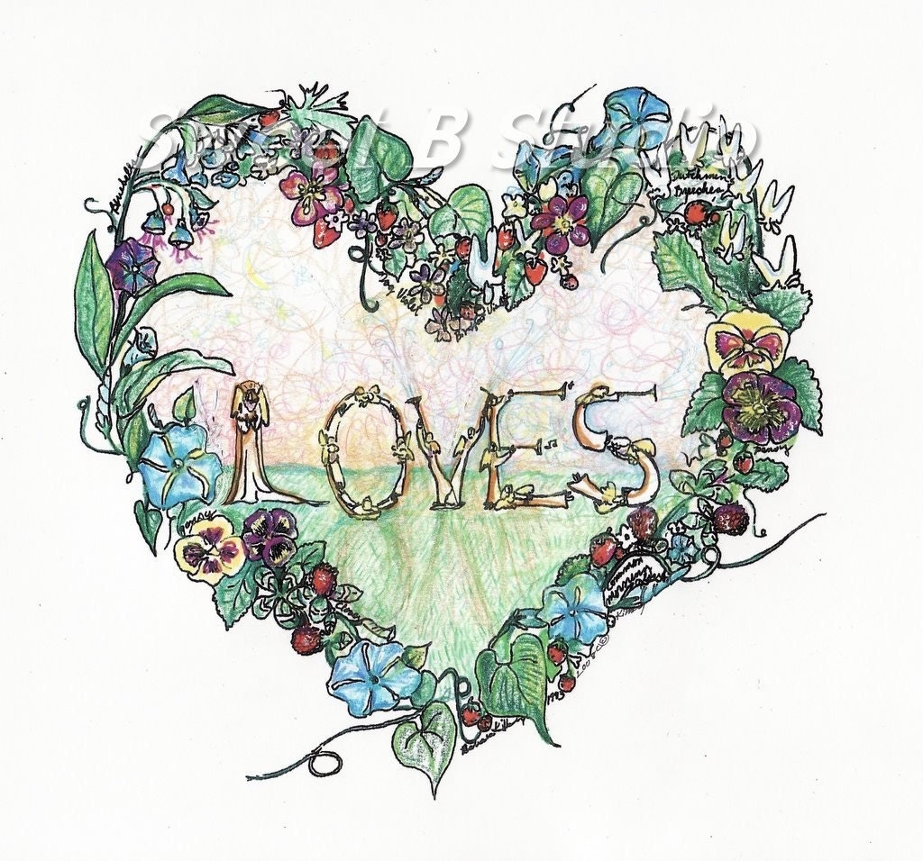 special lettering angel flower wreath names dates added love  11 x 8.5