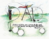 golf dad children custom personalized names added 11 x 8.5