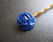 Blue Rose Bobby Pin, Sapphire Flower Hair Pin