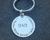 Hand Stamped Jewelry Custom Personalized Key Chain For Dad Fathers Day