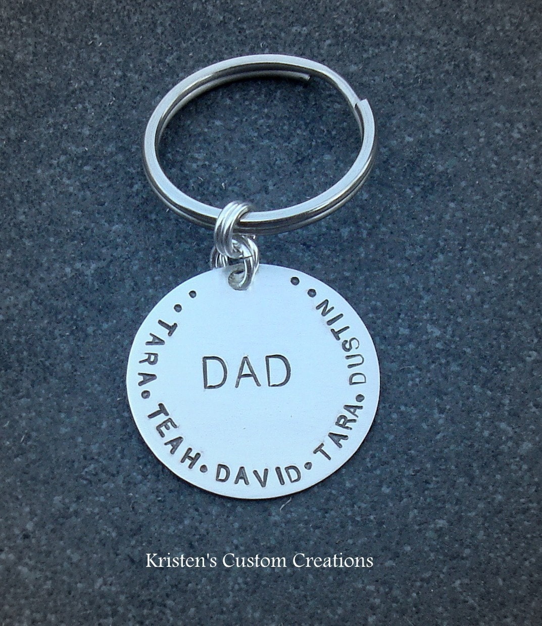 Hand Stamped Jewelry Custom Personalized Key Chain For Dad Fathers Day