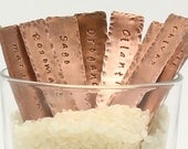 Custom Hammered Copper Herb Garden Marker .Set of 6