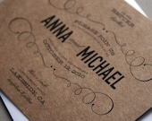 Vintage Type Wedding Invitation