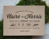 Stacked Typography Retro Modern Wedding Invitation