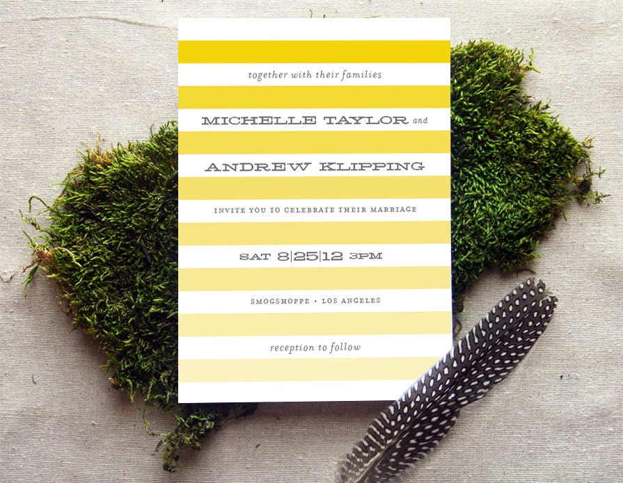 Ombre Stripes Wedding Invitation