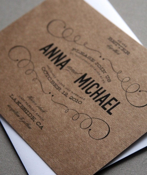 Vintage Type Wedding Invitation
