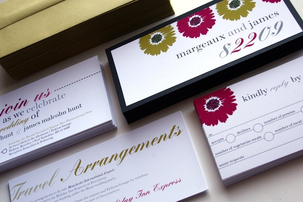 Gerber Daisy Wedding Invitation Set