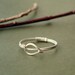 Slim and simple sterling silver leaf ring
