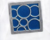 Super Size square bubble ring in blue