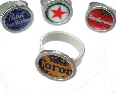 Beer Bottle Cap/ Sterling Silver Bracelet