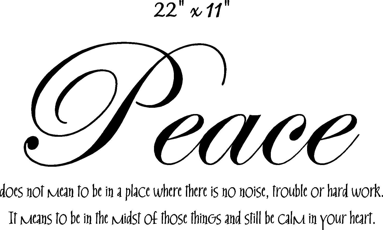 PEACE vinyl wall art decal wall words quote