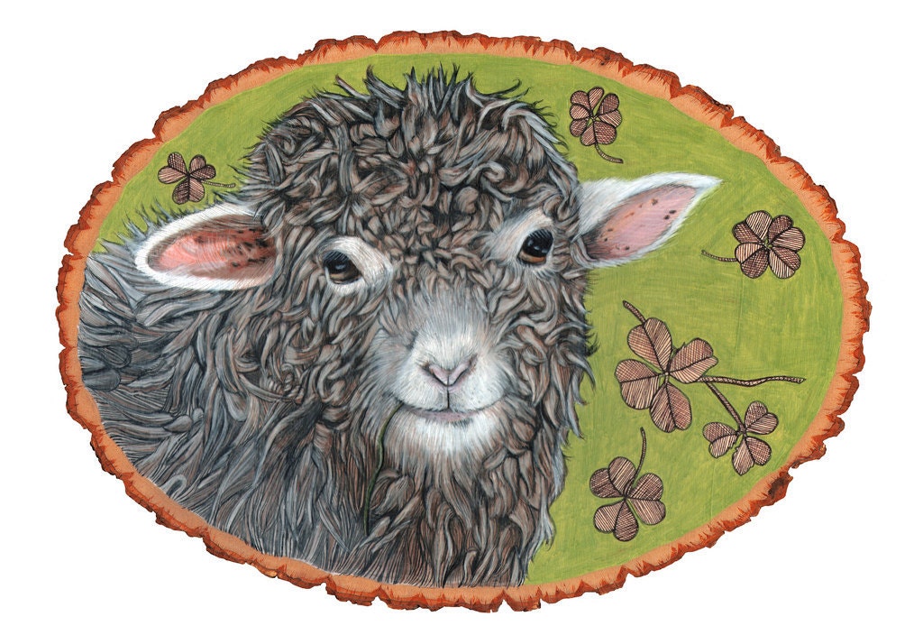 B-a-a-a Runner Illustration Print 8x10 Sheep