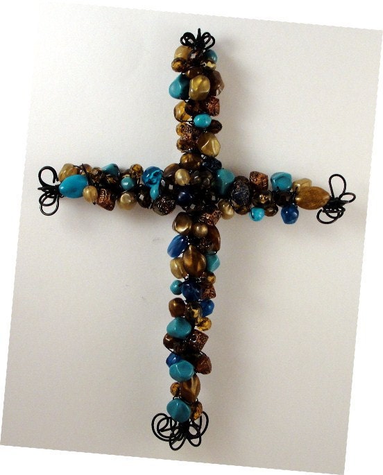 cross---southwestern joy----beaded cross