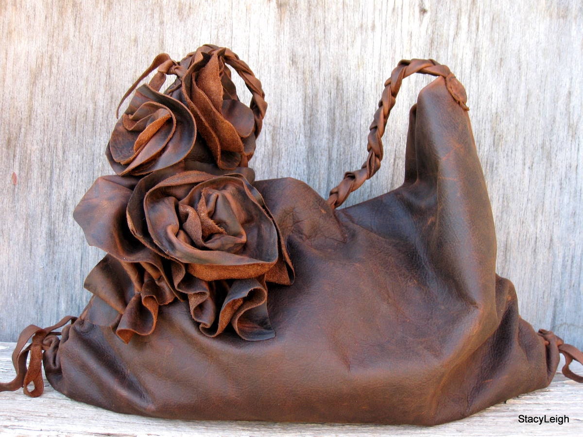 Brown Antiqued Leather Hobo Bag by Stacy Leigh RESERVED for Osuchick