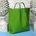 Parrot Green Leather Market Tote Bag Hand Made by Stacy Leigh Ready to Ship