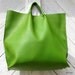 Parrot Green Leather Market Tote Bag Hand Made by Stacy Leigh Ready to Ship