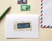 par avion, set of 8 vintage inspired notecards with handmade envelopes ON SALE