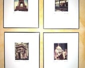 Midnight in Paris, No.1, Summer Sale - Set of 4 Photos of Paris, France, Polaroid Transfers