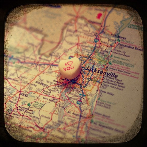 i love you jacksonville custom candy heart map art 5x5 ttv photo print - free shipping