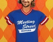 vintage 80s tee shirt MEETING street motors v-neck game-worn jersey uniform t-shirt Small wilson
