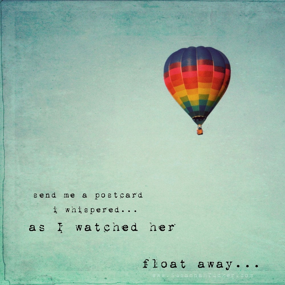 she believed in serendipity - 8x8" whimsical hot air balloon photo